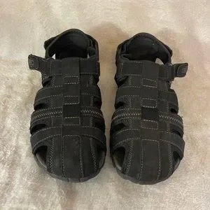 Nunn Bush Men\'s Black Outdoor Sandals Shoes Hook & Loop Straps Sz 10 EUC 85010-009.jpg main image 2